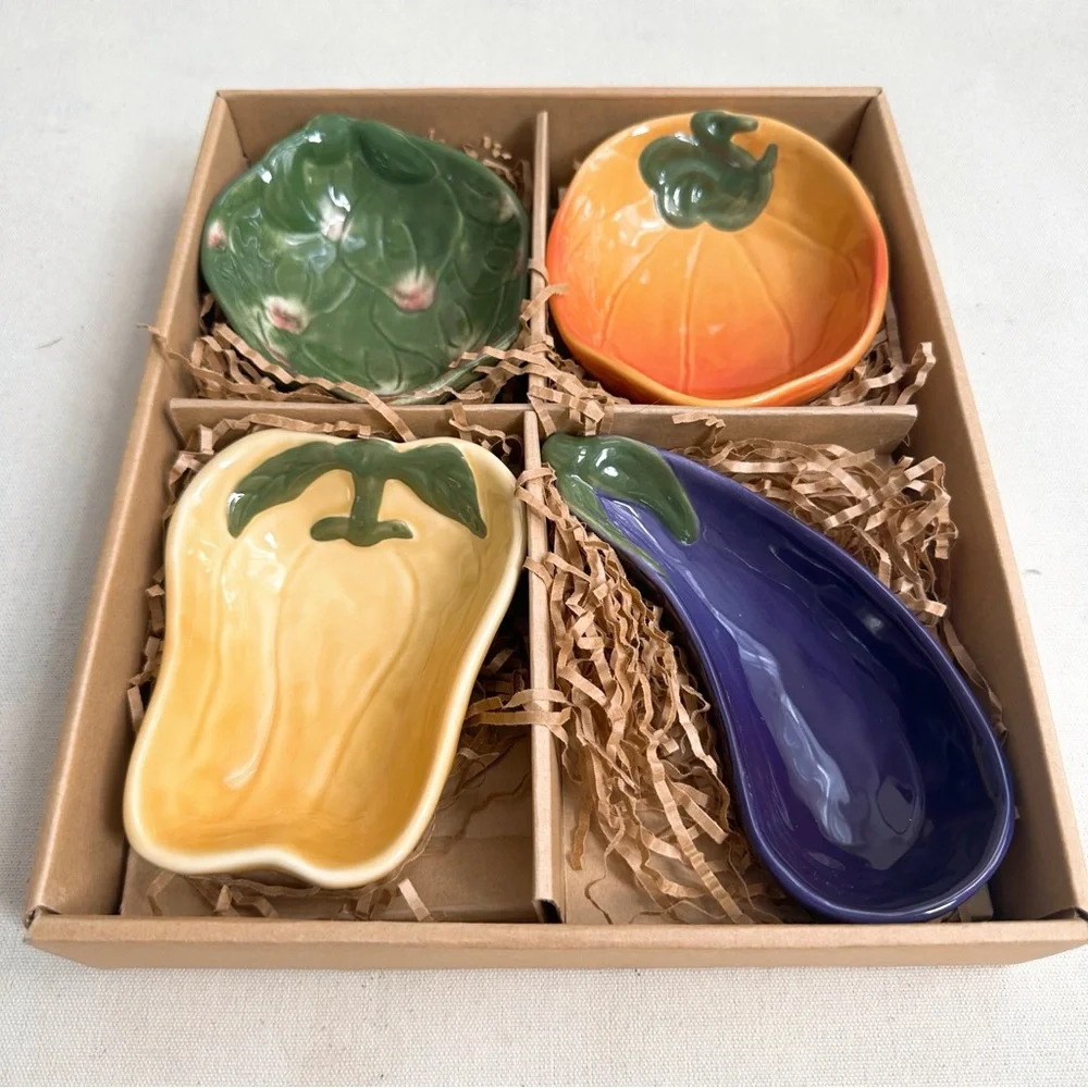 NWT Williams-Sonoma Jardin Potager Collection set of 4 ceramic bowls
